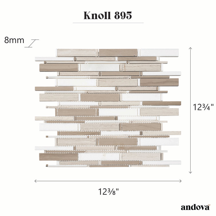 Knoll Beige Glossy Marble Mosaic Tile for Kitchen and Bathroom