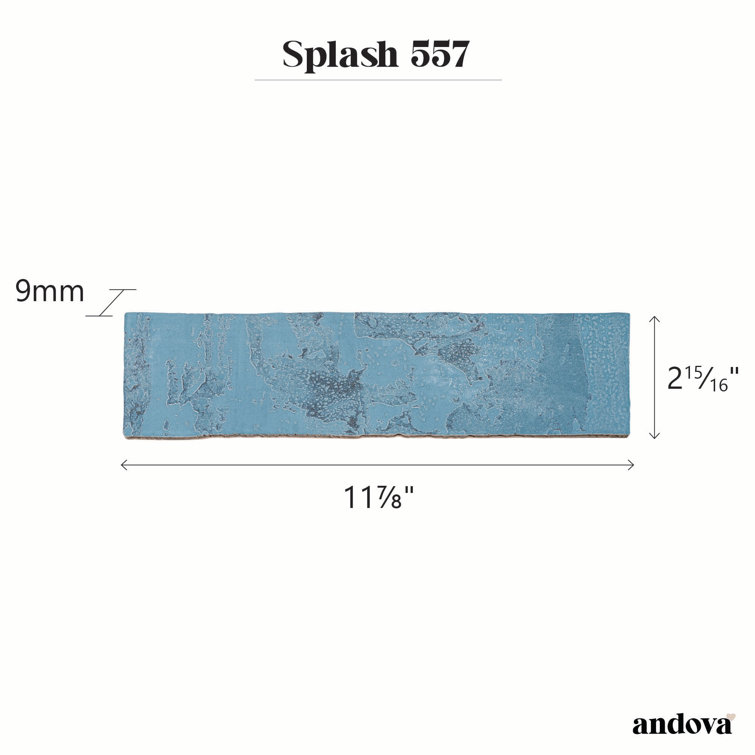 Splash Neptune Blue 3" x 12" Glazed Ceramic Subway Tile