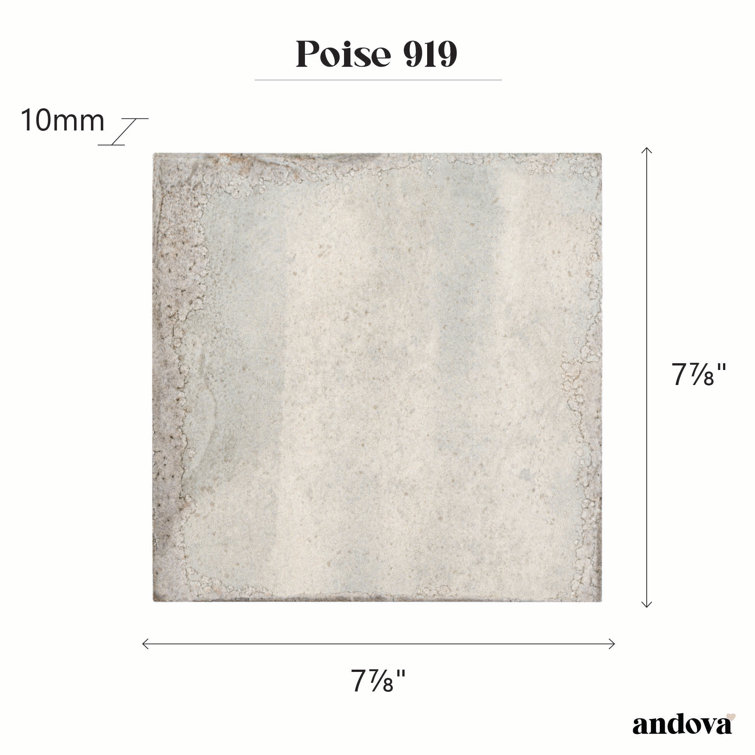 Poise 8" Gray Matte Porcelain Wall and Floor Tile