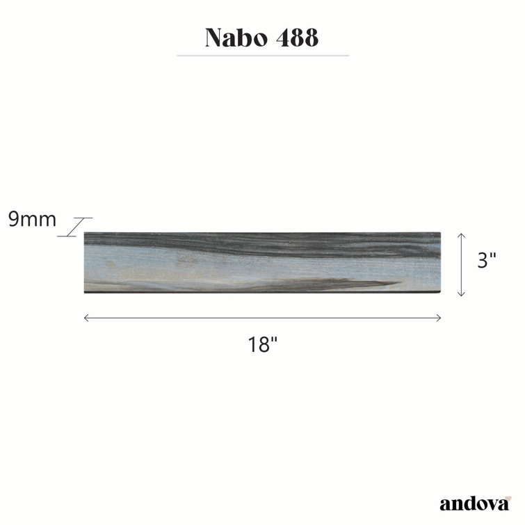Nabo Fjord Blue Large Format Wood Look Matte Porcelain Tile