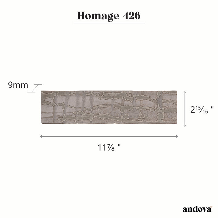 Homage 3" x 12" Brown Glazed Porcelain Subway Tile