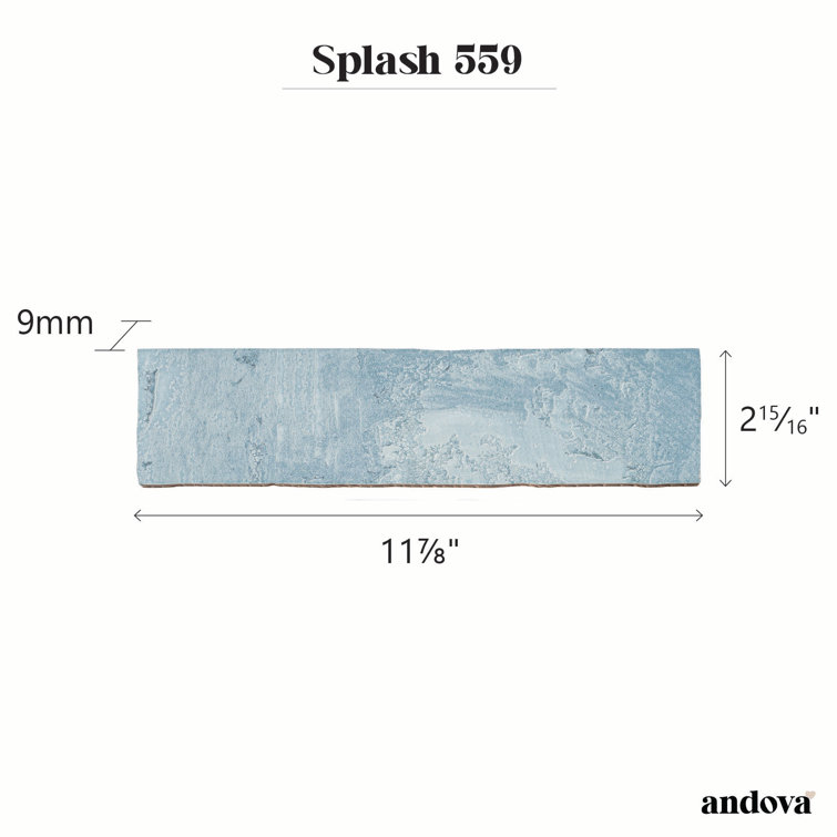 Splash Mermaid Blue Glossy Ceramic Subway Wall Tile