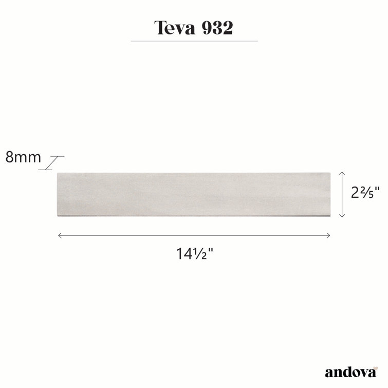 Teva 3" x 16" Glossy Gray Porcelain Subway Tile