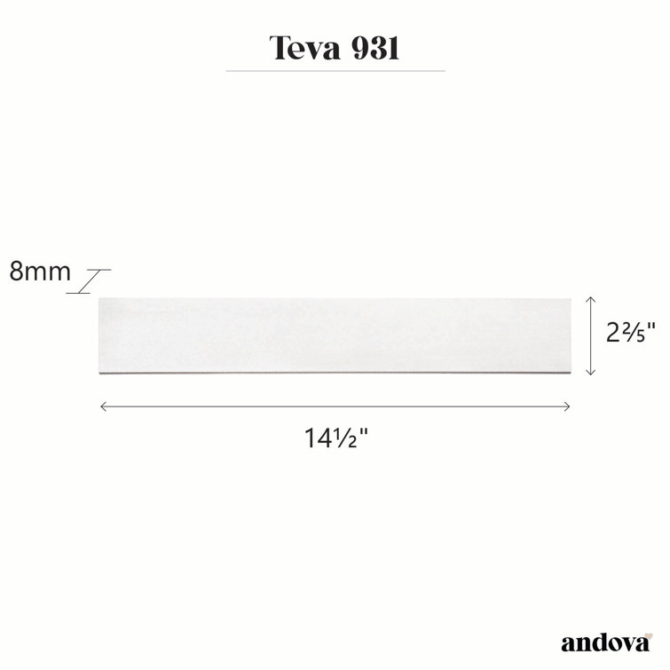 Teva 3" x 16" Glossy Gray Porcelain Subway Tile