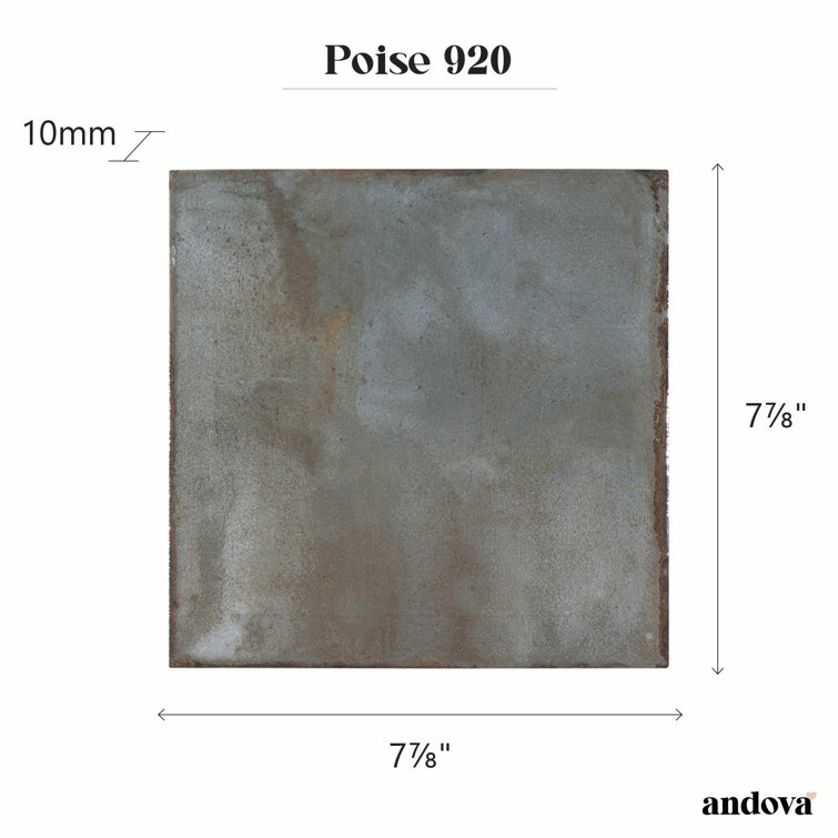 Poise 8" Matte Black Porcelain Subway Tile