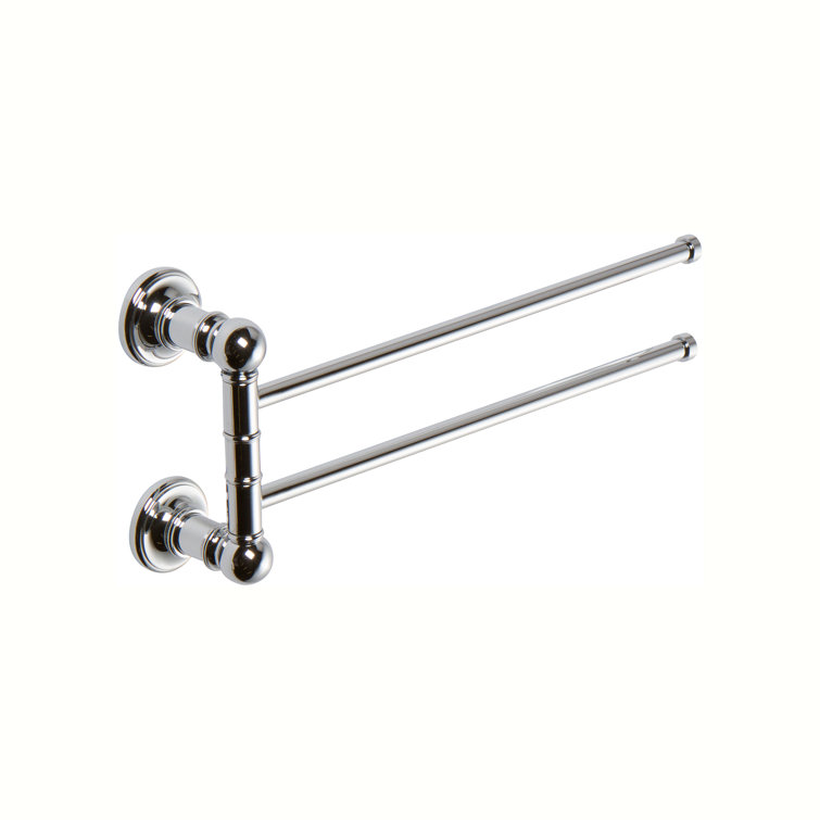 Polished Chrome Double Swing Arm Towel Bar