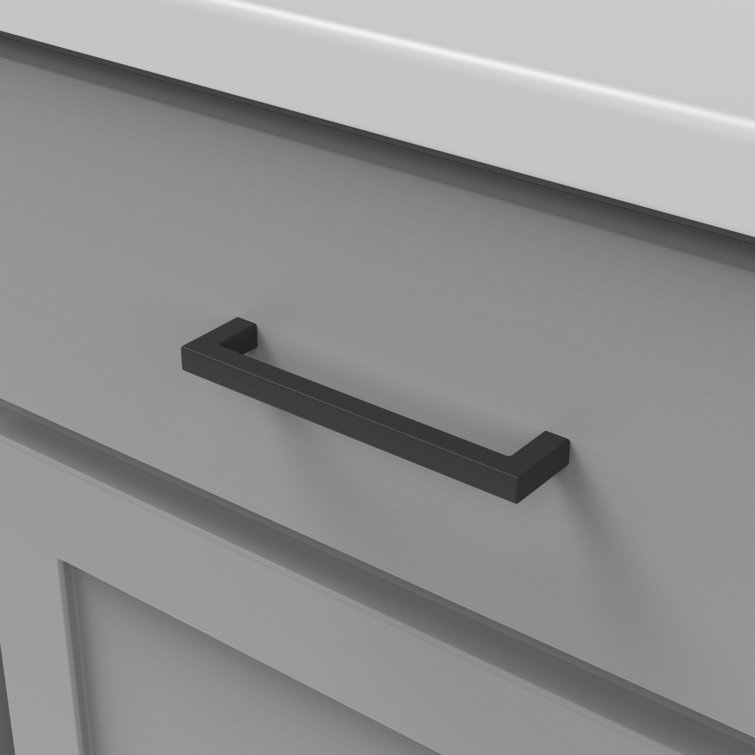 Matte Black Modern Kitchen Cabinet Handles, 10-Pack