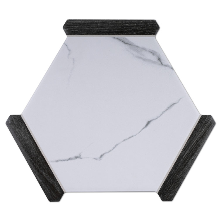 Graphite Gray Hexagon Matte Porcelain Wall & Floor Tile