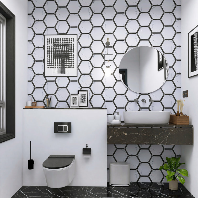 Graphite Gray Hexagon Matte Porcelain Wall & Floor Tile