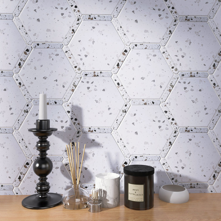 Blianco White Hexagon Matte Porcelain Wall & Floor Tile