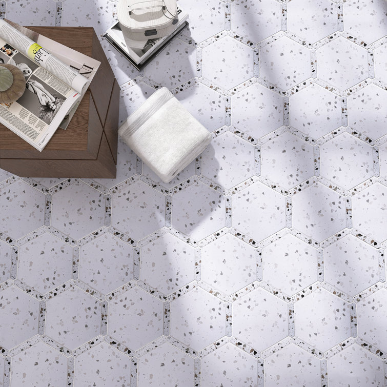 Blianco White Hexagon Matte Porcelain Wall & Floor Tile