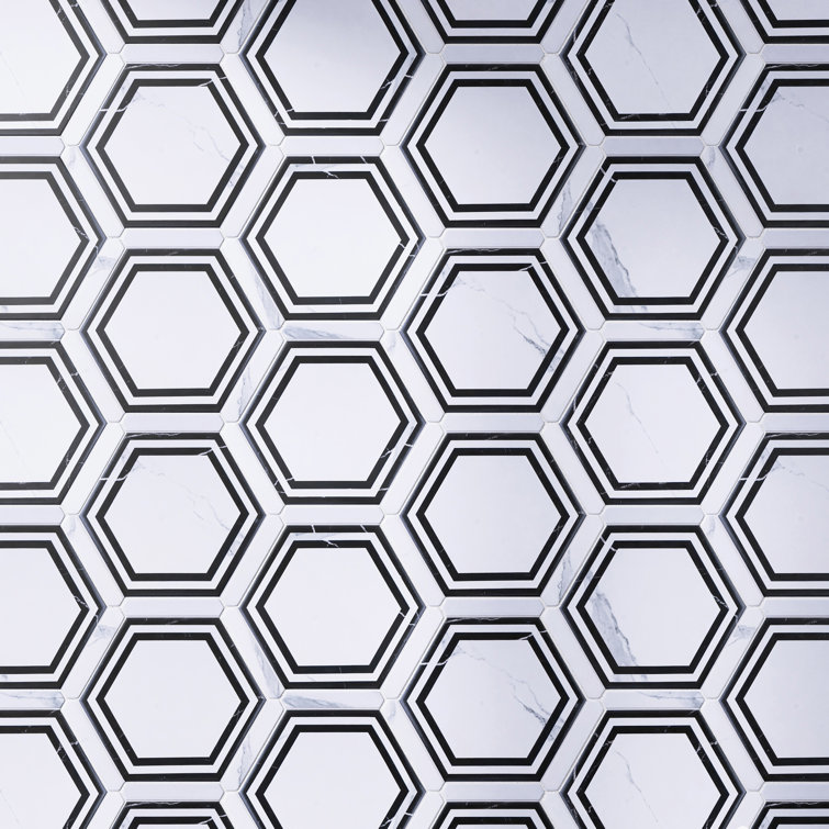 Day White Hexagon Matte Porcelain Wall & Floor Tile