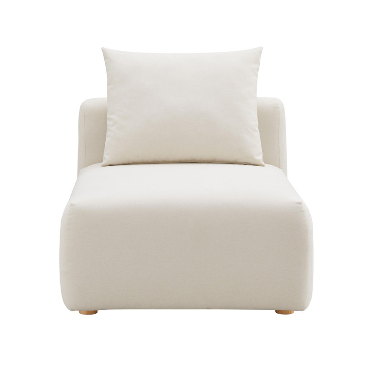 Cream Linen Modular Armless Slipper Chair