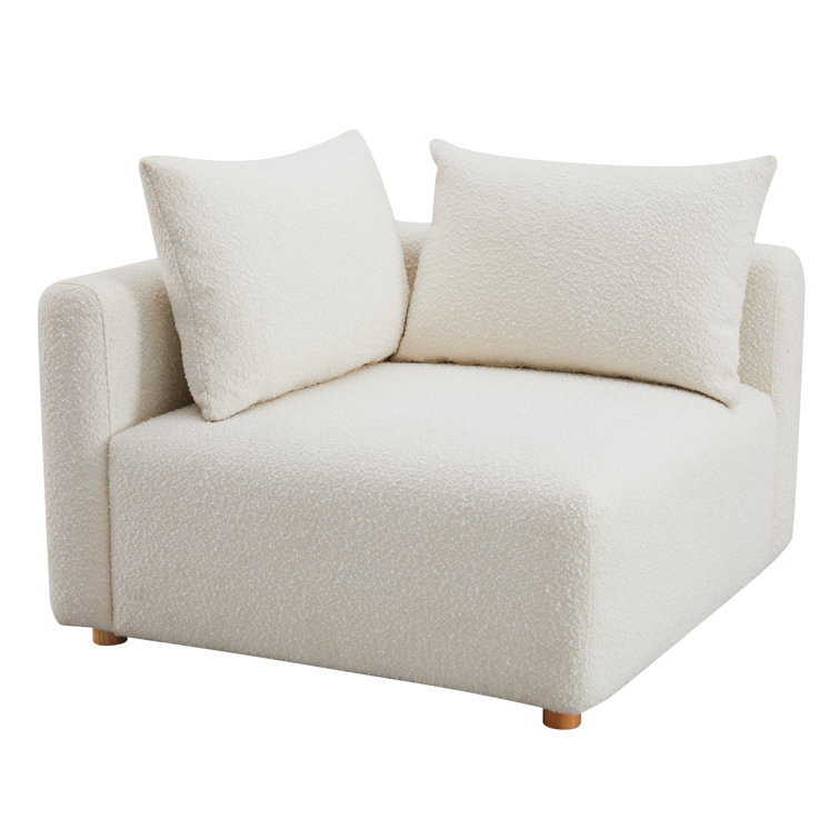 Cream Boucle Modular Corner Armchair