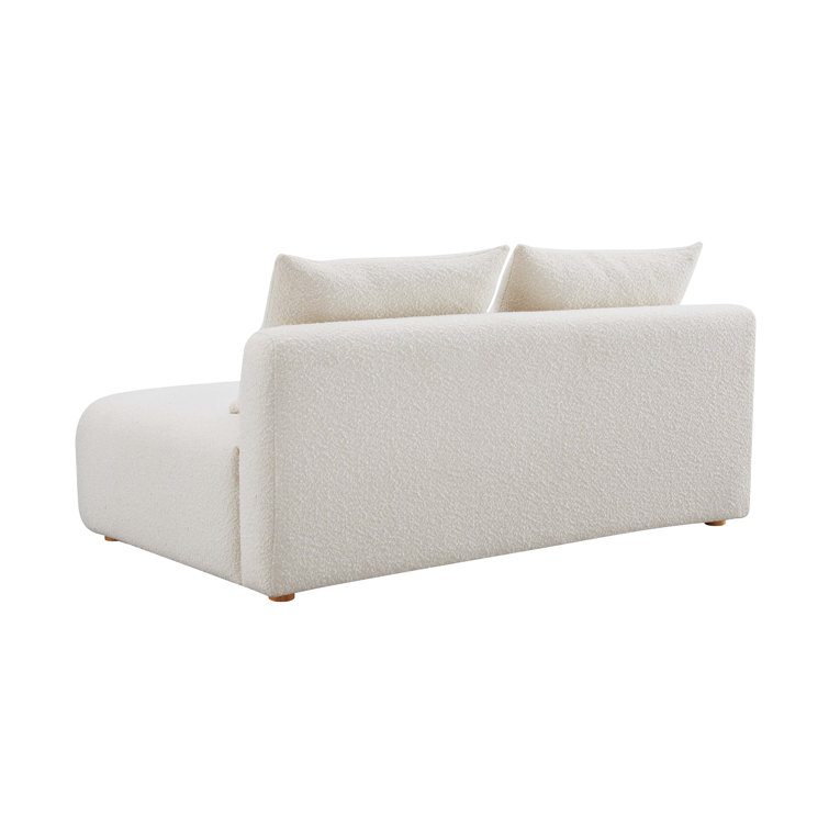 Cream Boucle Upholstered Modular Loveseat Sofa