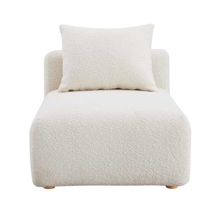 Cream Boucle Modular Armless Slipper Chair