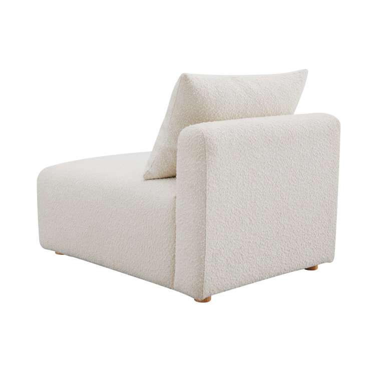 Cream Boucle Modular Armless Slipper Chair