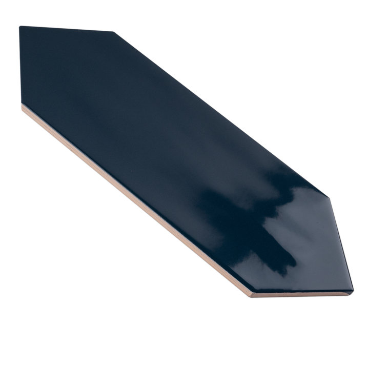 Denim Blue Polished Ceramic Picket Wall Tile 3.94" x 11.81"