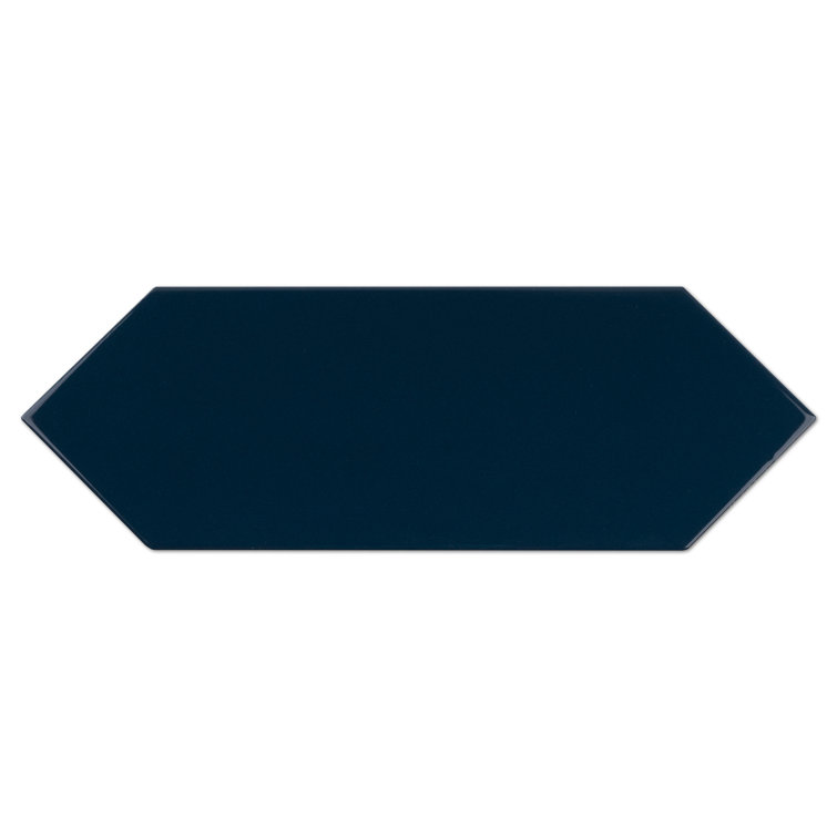 Denim Blue Polished Ceramic Picket Wall Tile 3.94" x 11.81"