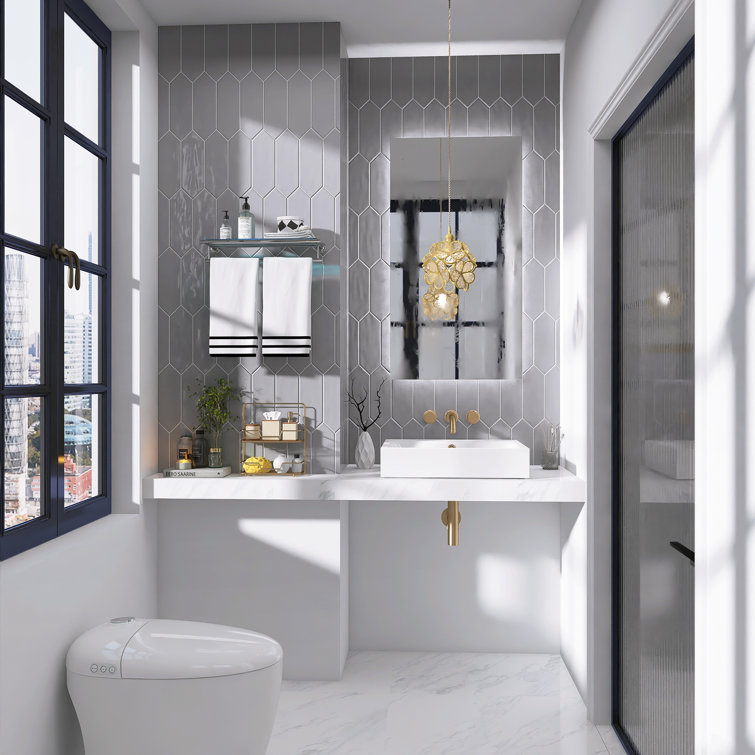 Taylor Gray Polished Ceramic Picket Wall Tile 4x12