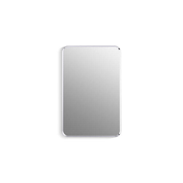 Moderne Brushed Gold Rectangular Framed Medicine Cabinet with Mirror