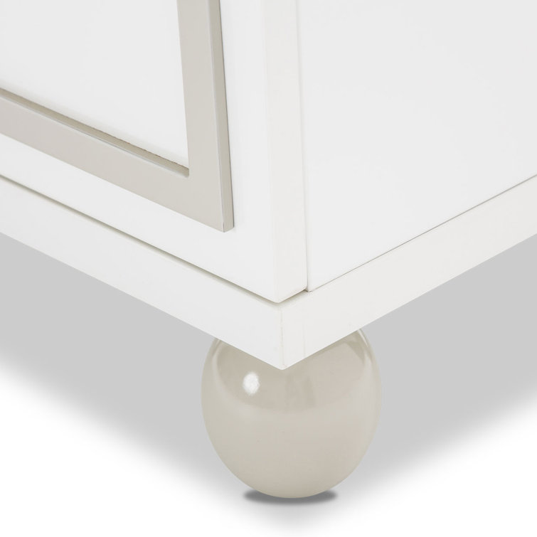 Cloud White Transitional 2-Drawer Nightstand