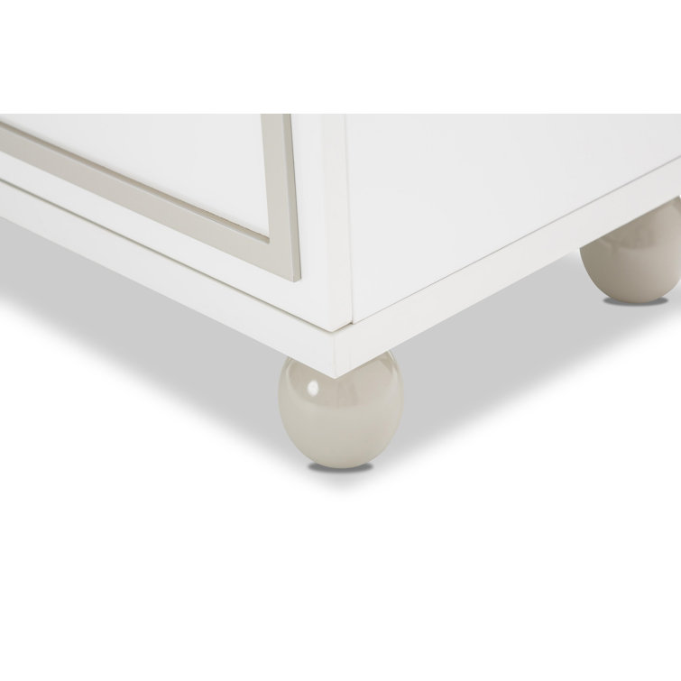 Cloud White Transitional 2-Drawer Nightstand