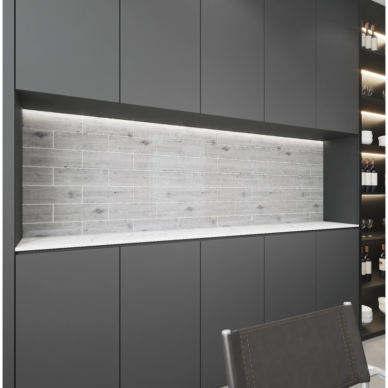 Silver Cedar 4x12 Glossy Glass Subway Tile