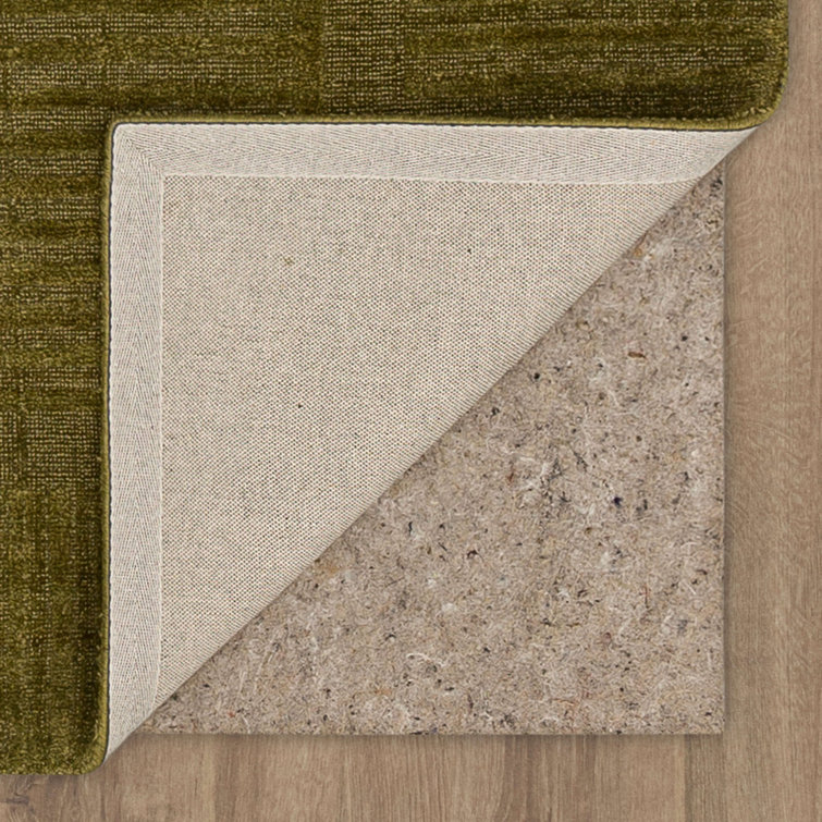 Terra Firma Moss Green Wool and Viscose 8' x 10' Area Rug