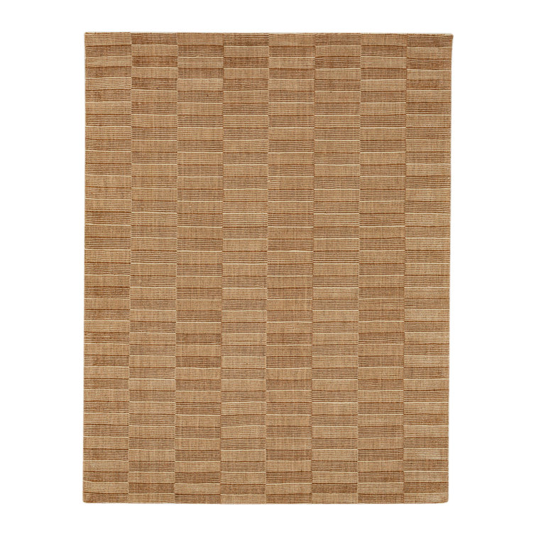 Handmade Flint Wool Rectangular Stripe Area Rug 5' x 8'
