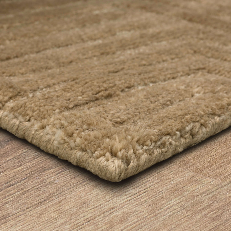 Barley Stripe Rectangular Wool and Viscose Area Rug 9' x 12'
