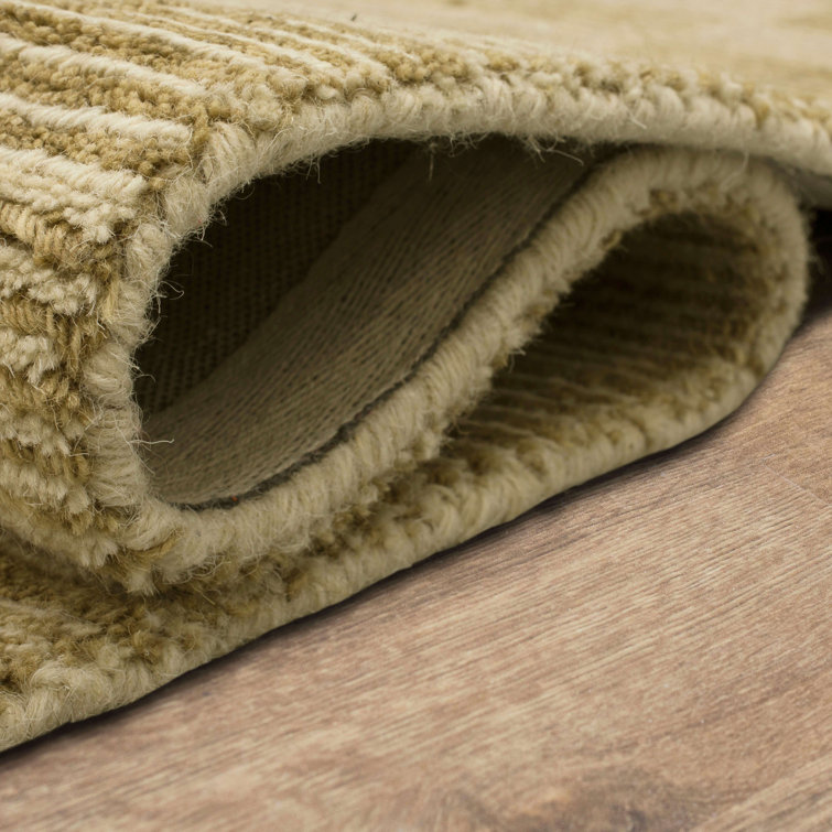 Handmade Flint Wool Rectangular Stripe Area Rug 5' x 8'