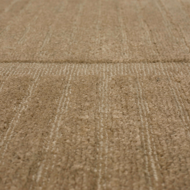 Barley Stripe Rectangular Wool and Viscose Area Rug 9' x 12'