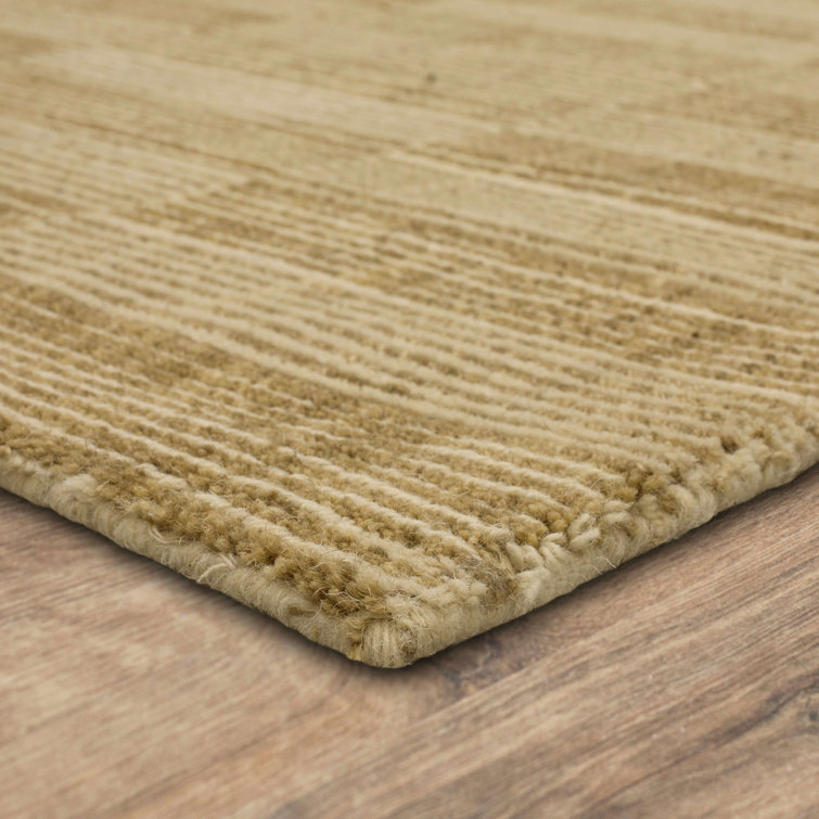 Handmade Flint Wool Rectangular Stripe Area Rug 5' x 8'