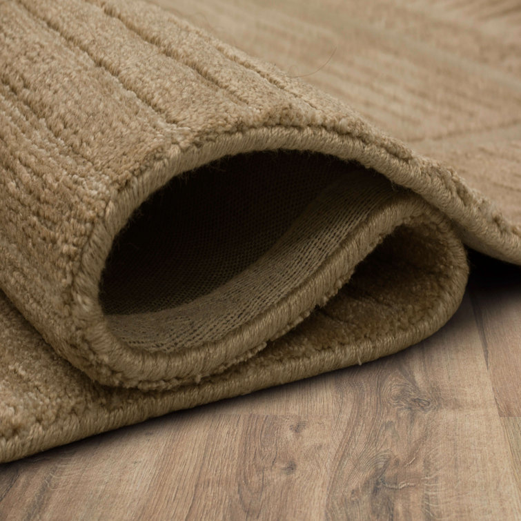 Barley Stripe Rectangular Wool and Viscose Area Rug 9' x 12'