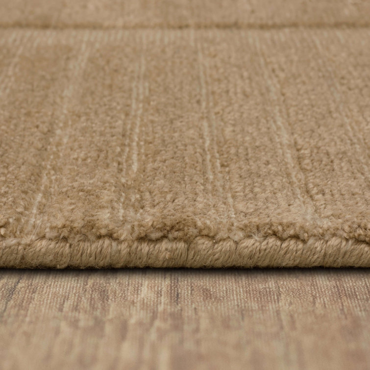 Barley Stripe Rectangular Wool and Viscose Area Rug 9' x 12'