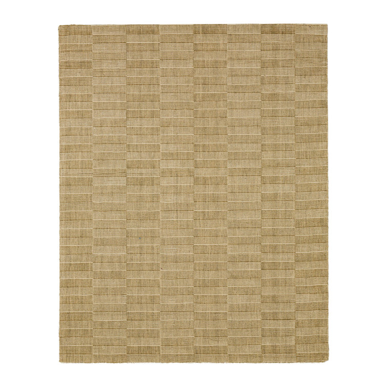 Handmade Flint Wool Rectangular Stripe Area Rug 5' x 8'