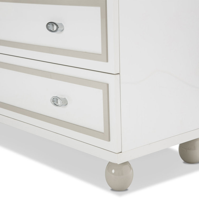 Cloud White 7-Drawer High Gloss Dresser with Soft Close
