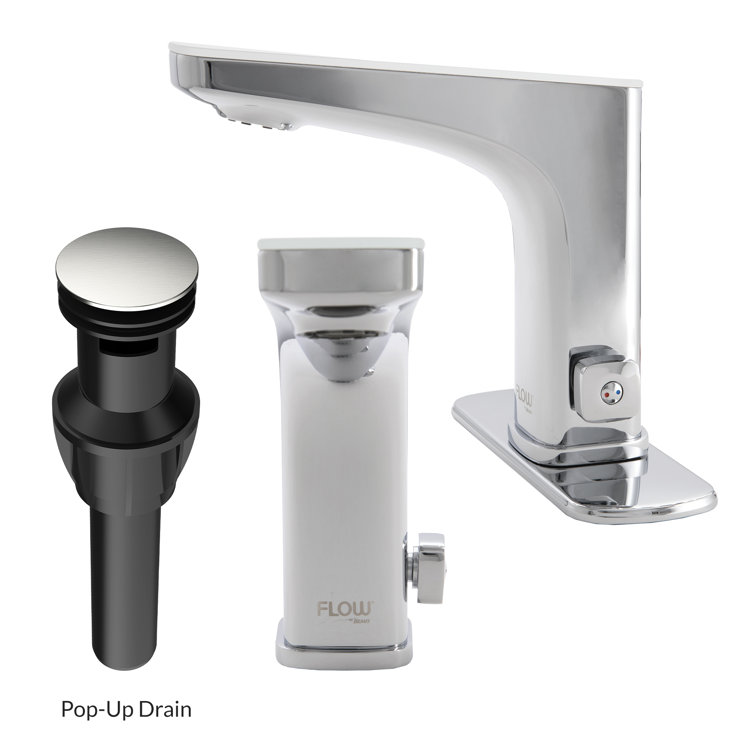 Chrome Touchless Bathroom Faucet with Drain Assembly