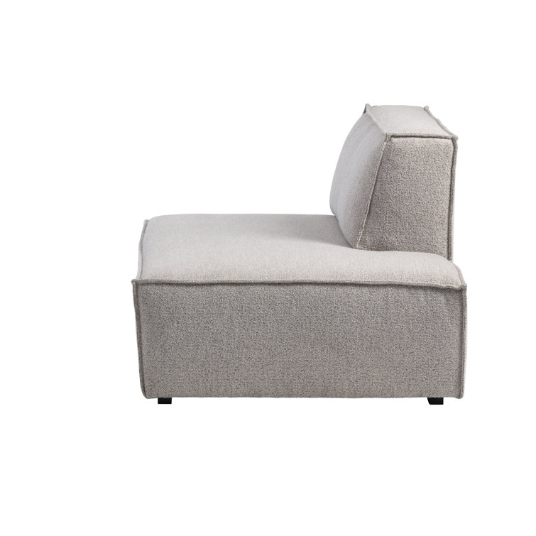 Taupe Performance Boucle Upholstered Modular Chaise Lounge