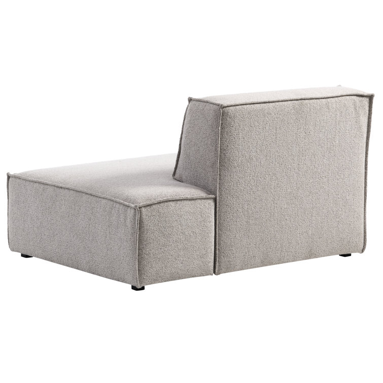 Taupe Performance Boucle Upholstered Modular Chaise Lounge