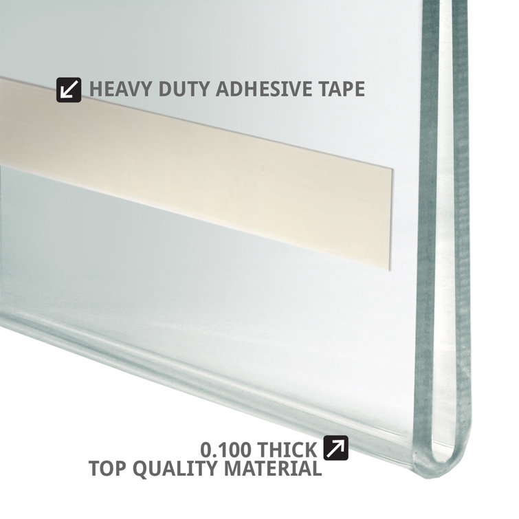 Self-Adhesive Clear Acrylic Wall Sign Holder Frame 5.5" x 2.5" - 10-Pack