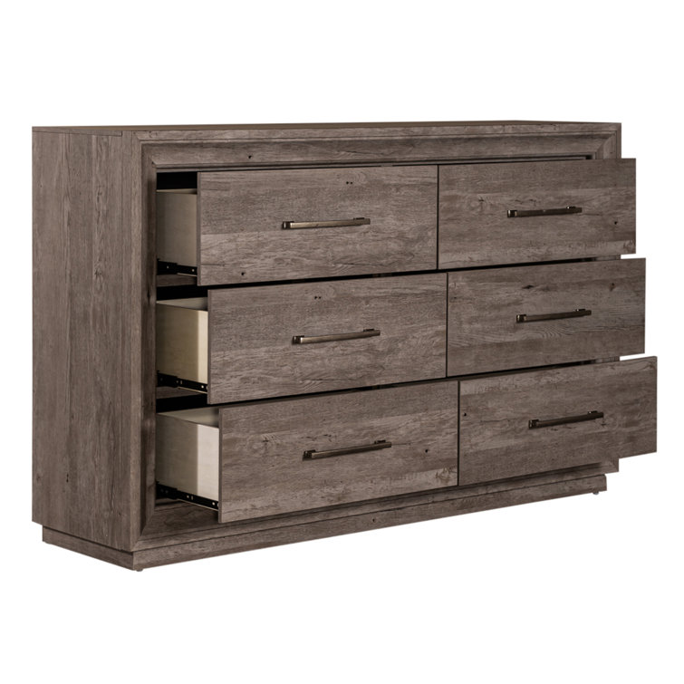 Greystone Queen Panel Bed with Dresser and Mirror