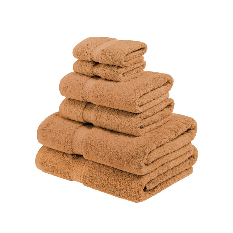 Rust Egyptian Cotton 800 GSM Heavy Luxury Bath Towel Set, 6 Pieces