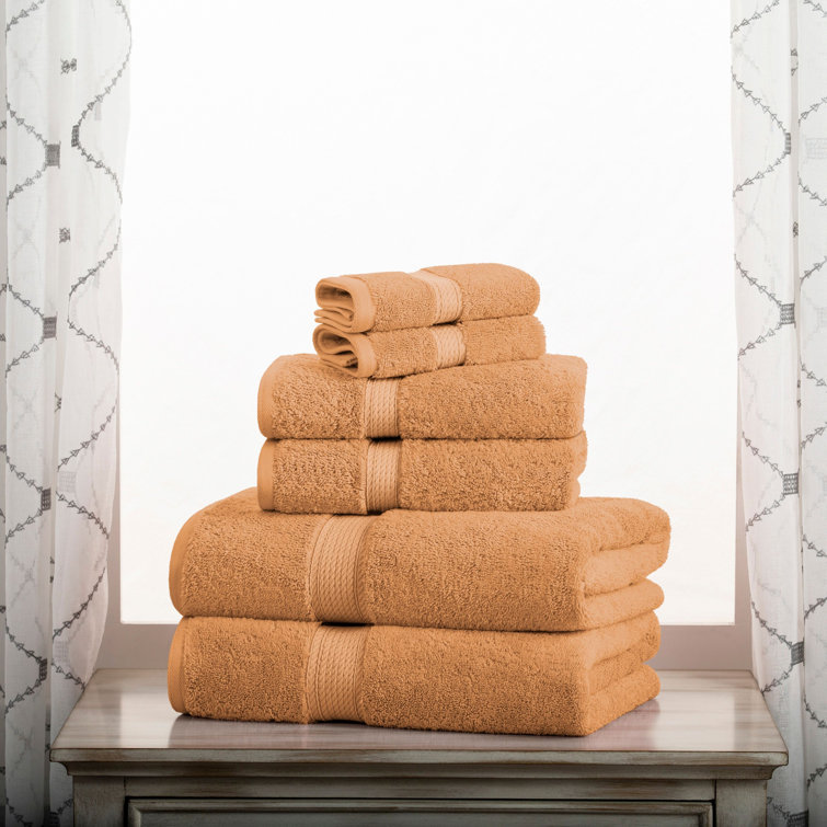 Rust Egyptian Cotton 800 GSM Heavy Luxury Bath Towel Set, 6 Pieces
