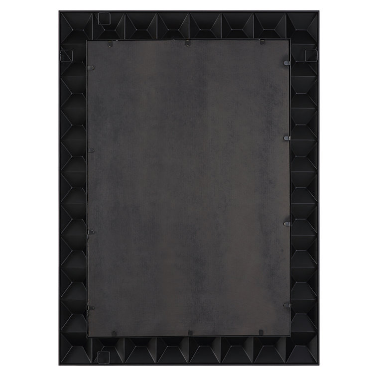 Matte Black Geometric Metal Framed Wall Mirror