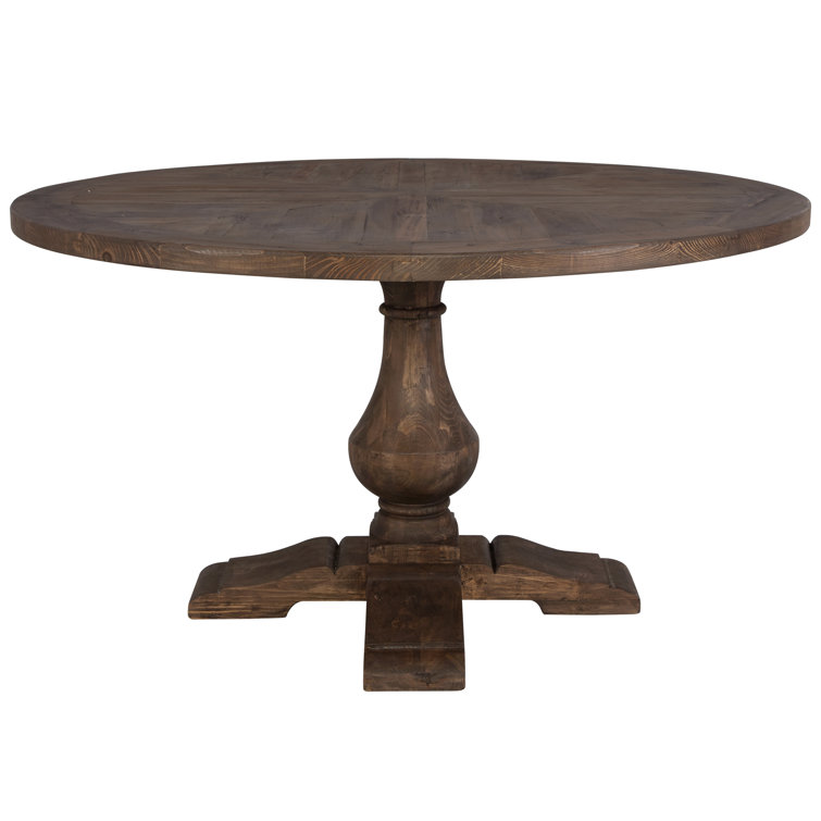 54'' Round Reclaimed Wood Dining Table in Brown and Gray