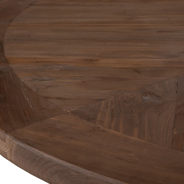 54'' Round Reclaimed Wood Dining Table in Brown and Gray