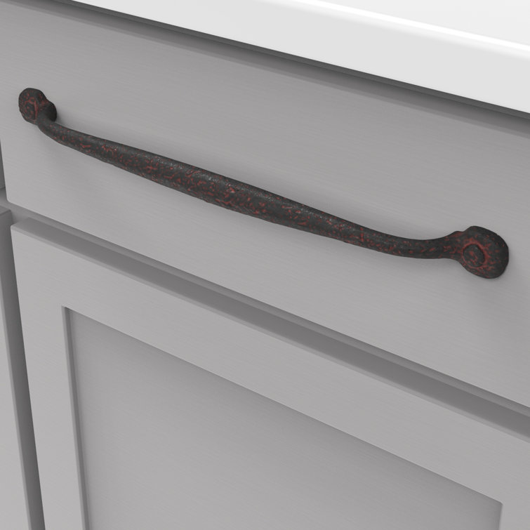 Rustic Iron 12" Traditional Cabinet Handles, 5-Pack