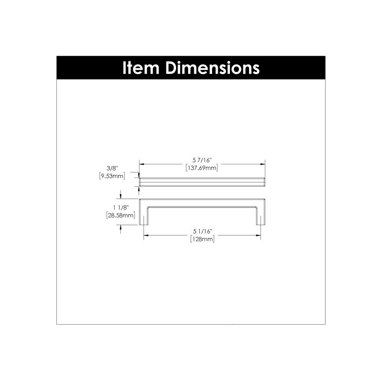 Champagne Bronze Modern Kitchen Cabinet Drawer Pulls, 5-1/16"